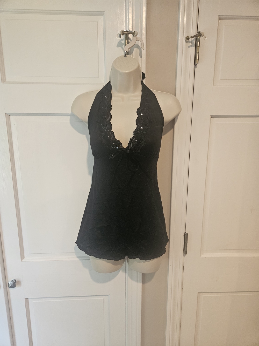 Wet Seal Black Lace Halter Camisole